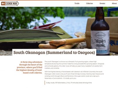 BC Cider Way trail page