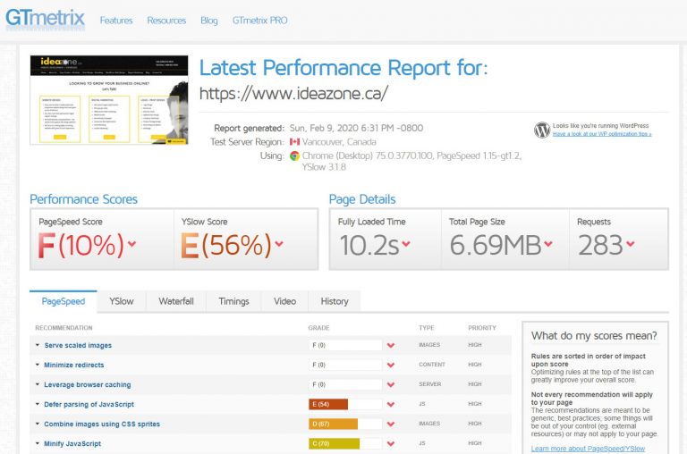 Poor website performance